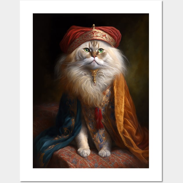 Royal Portrait of a Persian Cat Wall Art by pxdg